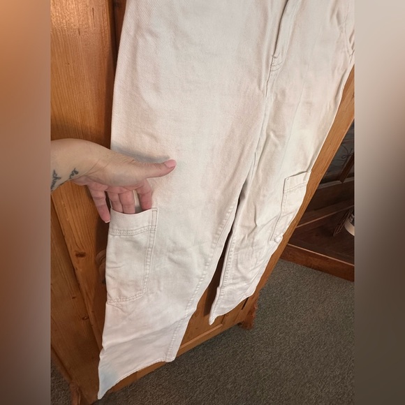 H&M White Wide Leg Painters Pants Size 4 Grunge Classic Preppy Eclectic 80’s - Picture 6 of 9